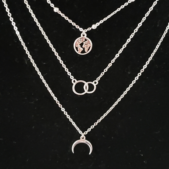 NEW Sterling Silver 3 layer Necklace - Picture 2 of 9